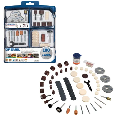 Dremel Mehrzweck-Zubehörset 2615S723JA | 100-tlg. | EZ SpeedClic | Schneiden, Schleifen, Polieren | Aufbewahrungsbox