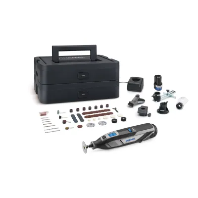 Dremel Multitool 8240 F0138240JP | 12V Akku | 2x 2,0Ah | 65-tlg. Zubehör | SpeedClic | 5 Aufsätze | Platinum Set | 660g