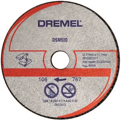 Dremel Trennscheibe DSM510 | 2615S510JB | für Metall, Kunststoff & Holz | Ø 20 mm | verstärkt | 3 Stück
