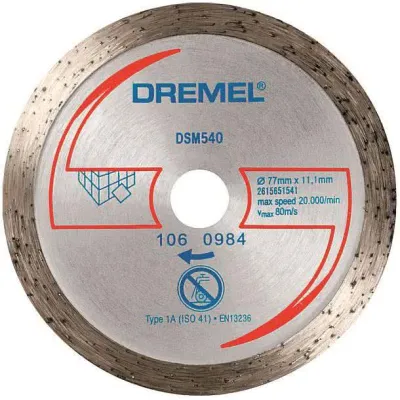 Bosch Dremel Diamant-Trennscheibe DSM540 | 2615S540JB | Fliesen | Marmor | Keramik | Naturstein | Ø 77 mm | trocken
