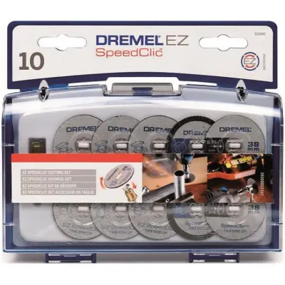 Dremel Schneid-Set SC690 2615S690JA | EZ SpeedClic Trennscheiben 38mm für Metall & Kunststoff | 11-teilig | werkzeuglos