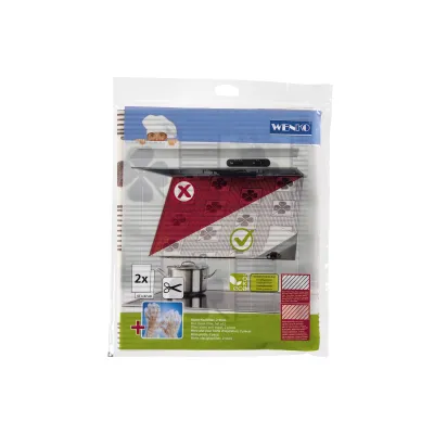 WENKO Dunstabzugshauben-Flachfilter 2er Set | zuschneidbar | kompostierbar | Sättigungsanzeige | 57x47 cm