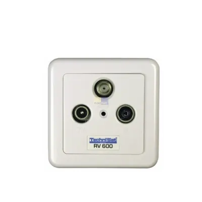 TechniSat Antennen-Durchgangsdose RV 600-10 0000/3180 | Sat-TV Radio SAT-F | Unicable | Aufputz | 10 dB | Weiß