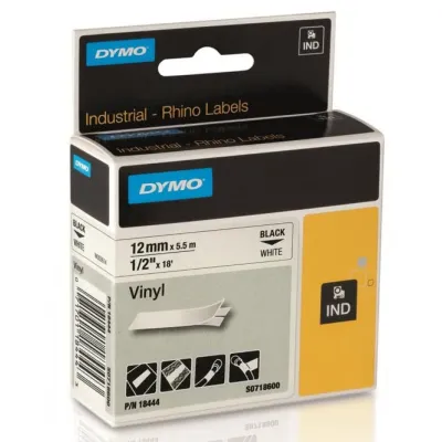 DYMO Band ID1 Vinyl 12mm/5,5m schwarz auf weiß 18444