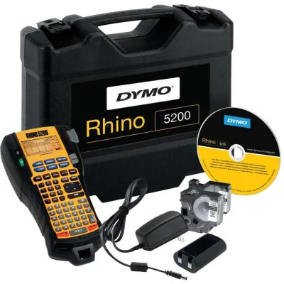 DYMO RHINO 5200 Etikettendrucker | Thermodruck | tragbar | 19mm | Hartschalenkoffer | schwarz/gelb | S0841400