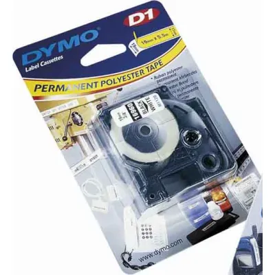 DYMO D1 Permanent Polyesterband sw/ws 12mm/5,5m 16959