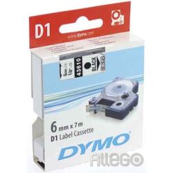 Dymo D1 Schriftband 6mm/7m schwarz auf transp. 43610
