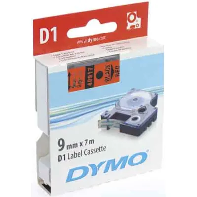 Dymo D1 Schriftband 9mm/7m schwarz auf rot 40917