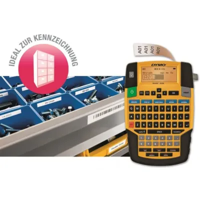 DYMO Etikettendrucker Rhino 4200 S0955970 | QWERTZ-Tastatur | Thermodruck | 6-19 mm Band | Barcode | Schrumpfschlauch