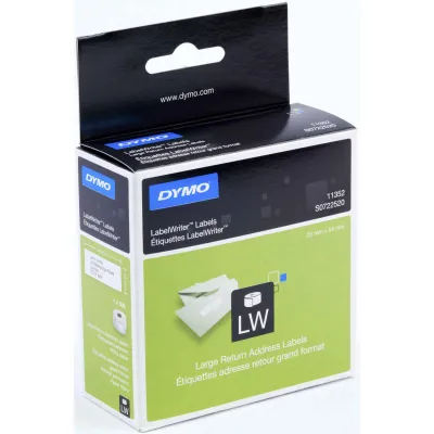 DYMO Rücksendeadress-Etiketten S0722520 | LabelWriter 11352 | 25x54 mm | selbstklebend | weiß | 500 Stück