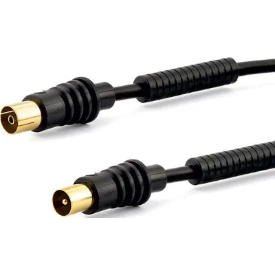 E+P Elektrik Antennenkabel AB 305 G LOSE | Koaxialkabel 5m | 75 Ohm | doppelt geschirmt | IEC Stecker-Buchse | schwarz