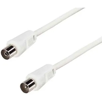 E+P ELEKTRIK Antennenkabel HFT 3 | 3,5m | Koax-Stecker auf Koax-Kupplung | doppelt geschirmt 90 dB | 75 Ohm | weiß