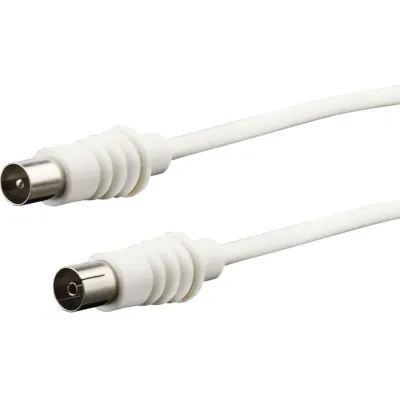 E+P Elektrik Antennenkabel HFA 20 | 20m Koaxkabel | IEC Stecker auf IEC Buchse | 75 Ohm | 90 dB doppelt geschirmt | weiß
