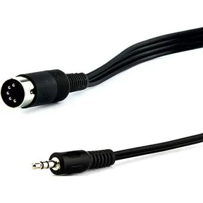 E+P Elektrik Stereo-Adapterkabel B 112 | 5-pol DIN-Stecker auf 3,5mm Klinke Stereo | 1,5m | Vollmetallstecker