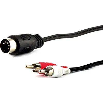 E+P Elektrik Stereo-Adapterkabel B 25 | 2x Cinch-Stecker auf 5-pol DIN-Stecker | 1,5m Audio Adapter