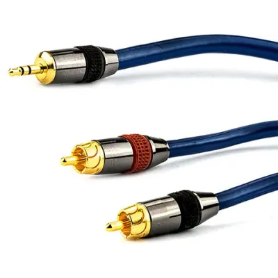 E+P Elektrik Cinch-Adapterkabel B 813 | 3,5 mm Klinke auf 2x Cinch | 1,5 m | doppelt geschirmt | vergoldete Kontakte