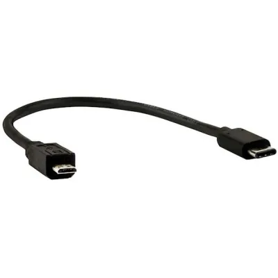E+P USB3.1 Adapterkabel CC324/02 | Typ-C auf Micro-USB-B | 0,2m Kabel | 5 Gbit/s | schwarz