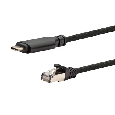 E+P USB3.2 Ethernetkabel CC 369 | USB-C zu RJ45 LAN Adapter | 2m | Gigabit Netzwerk für Notebook, Tablet, Smartphone