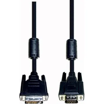 E+P Elektrik DVI-Anschlusskabel DVI 4 | DVI-I Stecker 24+5 auf VGA 15-polig | 2m | Dual Link | schwarz