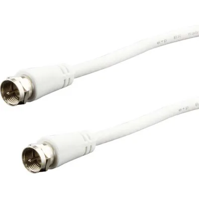 E+P Elektrik Antennenkabel FA 110 | F-Anschlusskabel 10m | Koaxialkabel | doppelt geschirmt 85dB | 75 Ohm | weiß