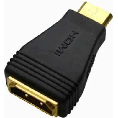 E+P Elektrik HDMI Adapter HDMI 8 | HDMI Typ A auf Mini HDMI Typ C | 19-polig | vergoldete Kontakte | Schwarz