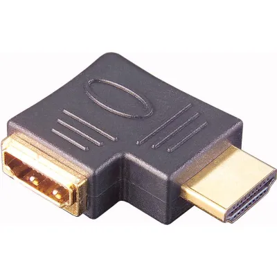 e+p HDMI Winkel-Adapter 270° HDMI 9U / 2125029 | HDMI-Stecker auf HDMI-Buchse | 1080p | vergoldete Kontakte | schwarz