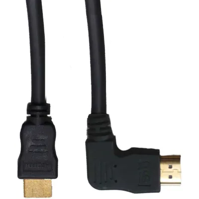 E+P Elektrik HDMI Winkel-Anschlusskabel HDW 2 | High-Speed HDMI Kabel 2m | 4K | 90° Winkelstecker | vergoldete Kontakte