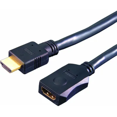 E+P HDMI Verlängerungskabel HDMV 402 | High-Speed mit Ethernet | 2m | 3D Full HD | vergoldete Kontakte | Schwarz