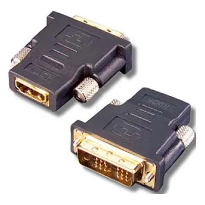 E+P HDMI-Adapter HDMI 6 | DVI-D Stecker 18+1 auf HDMI-Kupplung | vergoldete Kontakte | Schwarz