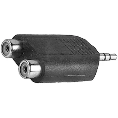 e+p Stereo-Adapter GS 17 | Klinkenstecker 3,5mm auf 2x Cinch-Kupplung | Audio Adapter | Geschirmt | Schwarz
