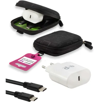 E+P Elektrik Universal-Ladegerät AC211 LADEPAKET 2 | 25W Schnellladegerät USB-C | Ladepaket mit Kabel | Weiß