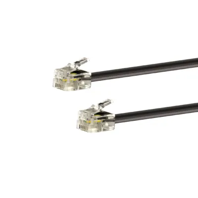 E+P Elektrik Telefonkabel T 102 LOSE | RJ12 Western-Kabel 6m | 1:1 Belegung | 6P6C Stecker | schwarz