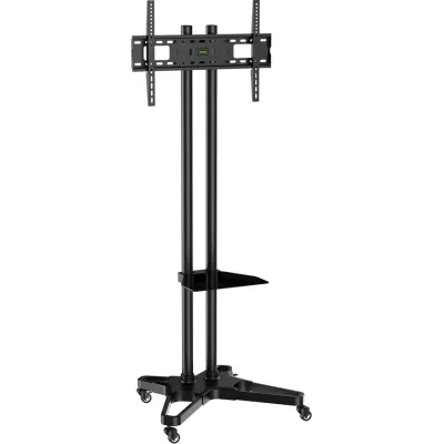 E+P Rollwagen THR 1 | TV-Ständer 37-70 Zoll höhenverstellbar | VESA 600x400 | Glasboden | 70 kg | schwarz