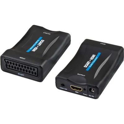 E+P Elektrik Scart-HDMI-Konverter HDK 102 | Scart zu HDMI Adapter | 1080p Full HD | mit Netzteil