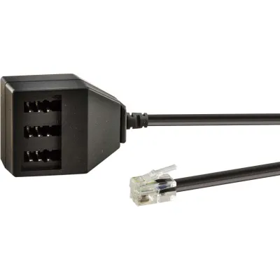 E+P Elektrik Western-Adapter T119/02 | RJ11 6(4) Stecker auf TAE NFN Buchse | 0,2m Kabel | IEC/Siemens-Norm