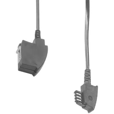 E+P Elektrik Verlängerungskabel T 24 | TAE-F Stecker auf TAE-F Kupplung | 6 m | 4-polig | Telefonkabel | schwarz