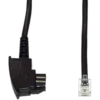 E+P Telefon-Anschlusskabel T81 | TAE-N auf RJ11 Western-Stecker | 6m Länge | schwarz