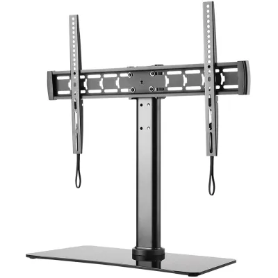 E+P TV-Standfuß TH146 | höhenverstellbar & neigbar | 32-55 Zoll | Glasfuß | max. 40 kg | schwarz