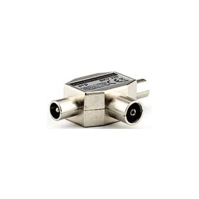 e+p TV-Verteiler BKV 220 | 2-fach Antennenverteiler Koax IEC | Gleichspannungsdurchgang | Vollmetall, silber