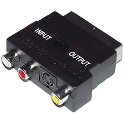 E+P Elektrik Video-Adapter VC915 | Scart auf 3x Cinch & S-Video | Audio Video Übertragung | Geschirmt | Schwarz