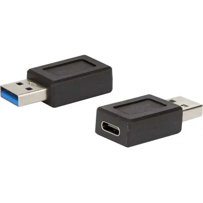 E+P Elektrik USB 3.0 Adapter CC371 | USB-A Stecker auf USB-C Buchse | 5 GBit/s Datentransfer | Kompakt | Schwarz