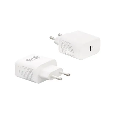 E+P Elektrik USB-C Ladegerät AC 221 | 45W GaN | Power Delivery PD | Quick Charge QC | Euro-Stecker | Weiß