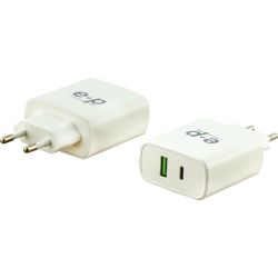e+p USB-Schnell-Ladegerät 100-240V,2 Ports AC212 ws