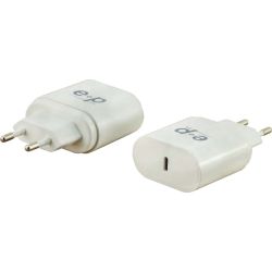 E+P USB-Schnell-Ladegerät 100-240V,EU-St/USB-C AC211 ws