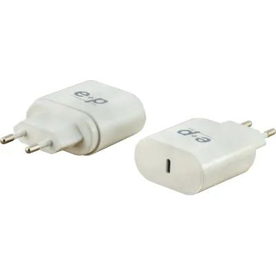E+P Elektrik USB-C Schnellladegerät AC 211 | 25W Power Delivery | 1-Port | Euro-Stecker | 100-240V | Weiß