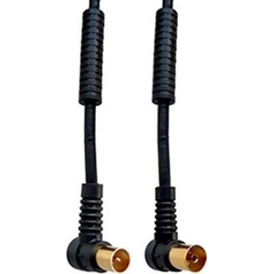 E+P Antennenkabel HFW 301 G | Koaxialkabel 1,5m | 75 Ohm | 95dB | Ferritkern | IEC Winkelstecker | schwarz