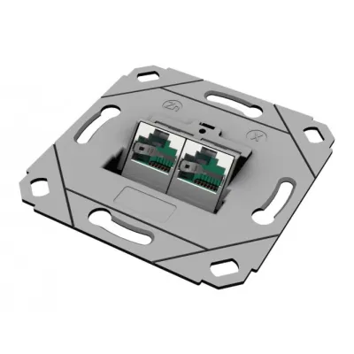 EasyLan Modulaufnahme CKVD1DS | 2-fach | Designfähig | Zinkdruckguss | Unterputz & Aufputz | ohne Zentralplatte | Weiß