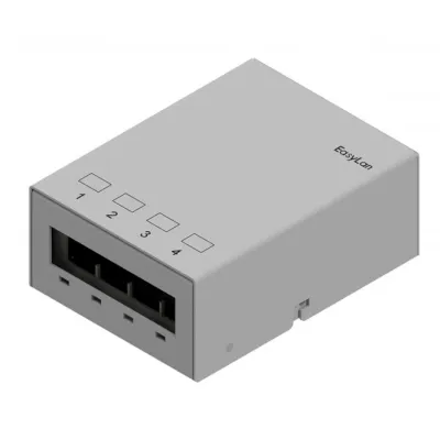 EasyLan Consolidation Point Panel CKVPL0041E | 4x Keystone Ports | für RJ45 Module | Hutschienenmontage | grau