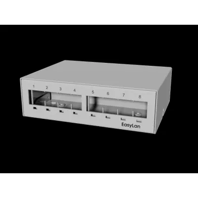 EasyLan Unterbaupanel CKVPL0081E | 8x Keystone Ports | Stahlblech verzinkt | RAL7035 Grau | für RJ45 Module