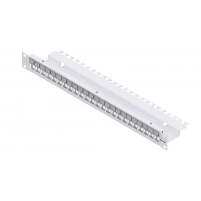 EasyLan fixLink Panel 19" 24 Port leer RAL 7035i nkl.Beschriftungsfeld Keystone